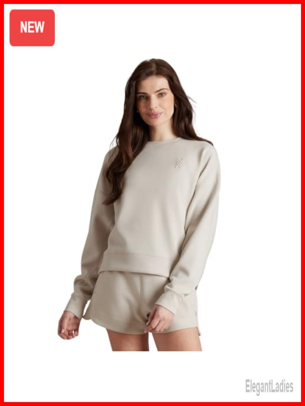 DreamGlow Crew Neck Pullover Sweatshirt Polyester Lyocell Spandex